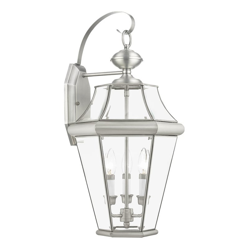 Livex Lighting Georgetown Outdoor Wall Lantern in Brushed Nickel