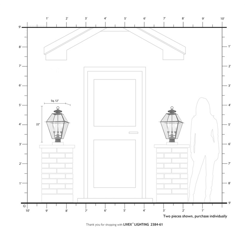 Livex Lighting Westover Outdoor Post Lantern in Charcoal