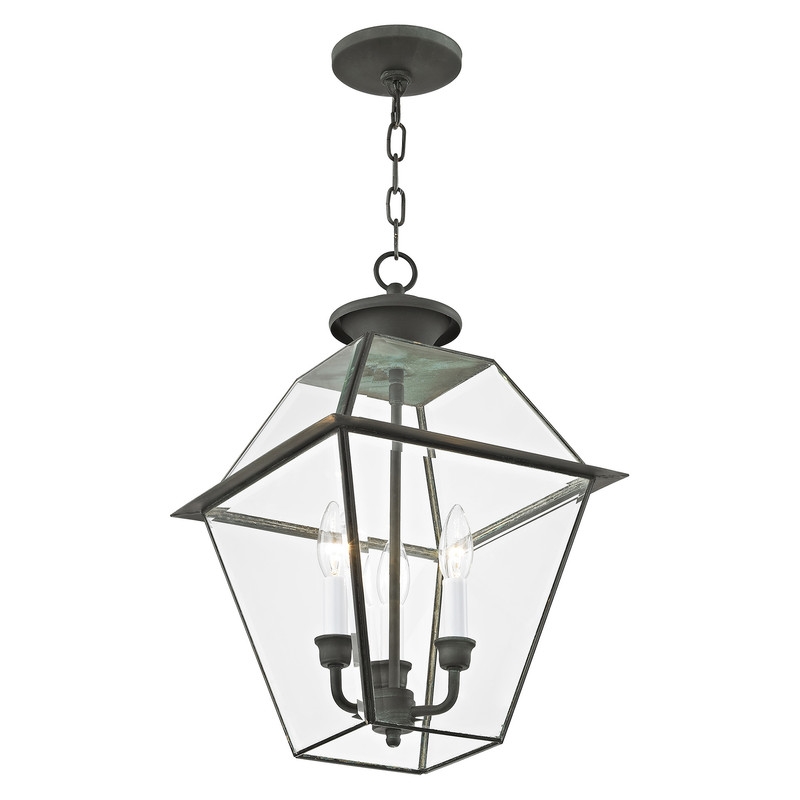 Livex Lighting Westover Outdoor Chain Lantern  in Charcoal
