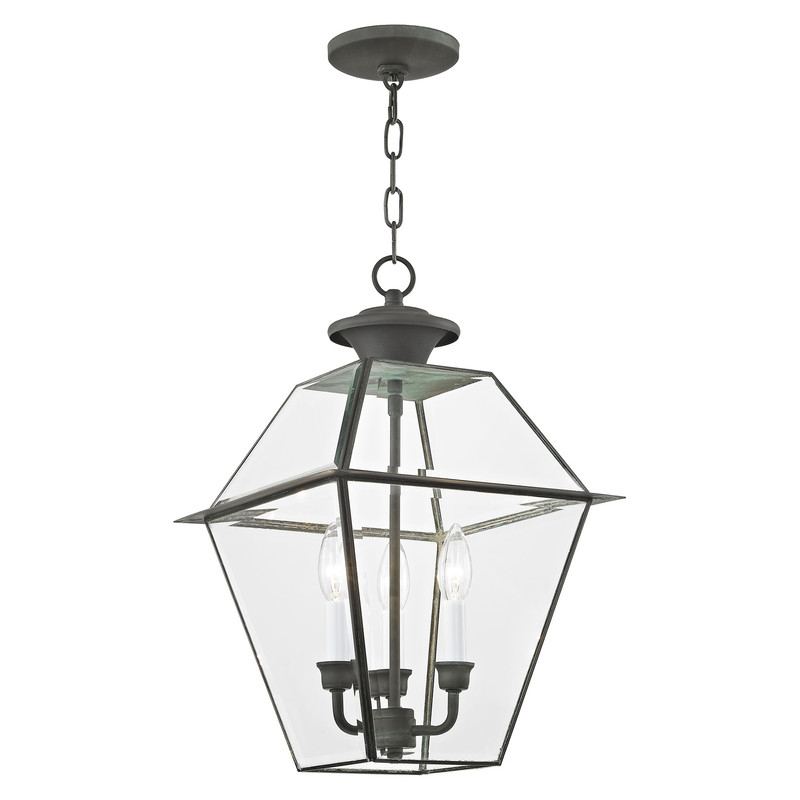 Livex Lighting Westover Outdoor Chain Lantern  in Charcoal