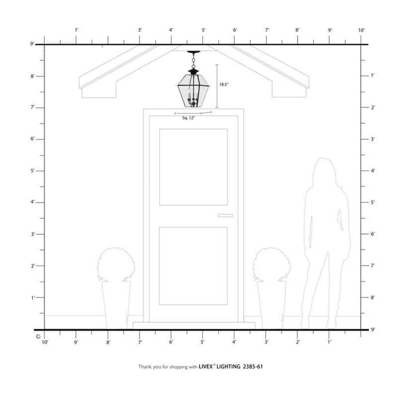 Livex Lighting Westover Outdoor Chain Lantern  in Charcoal