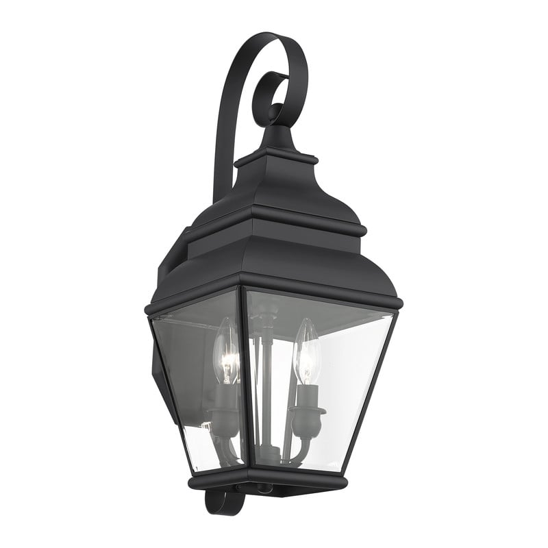 Livex Lighting Exeter 2 Light Outdoor Wall Lantern in Black