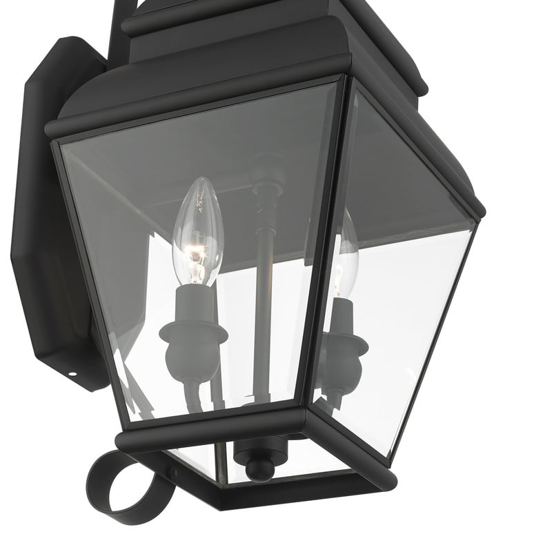 Livex Lighting Exeter 2 Light Outdoor Wall Lantern in Black