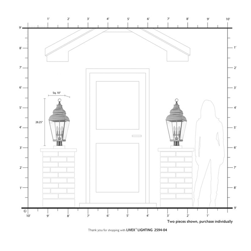 Livex Lighting Exeter Post-Top Lanterm in Black
