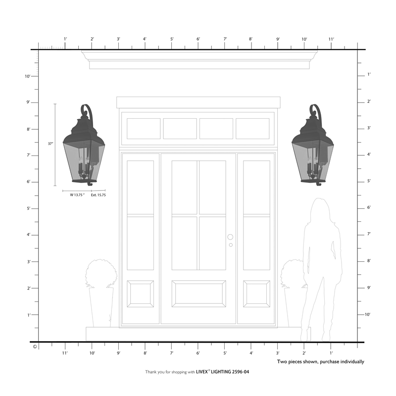 Livex Lighting Exeter Outdoor Wall Lantern in Black