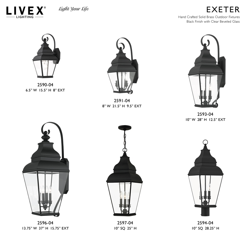 Livex Lighting Exeter Outdoor Wall Lantern in Black