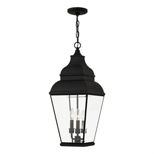 livex lighting exeter outdoor chain lantern  in black