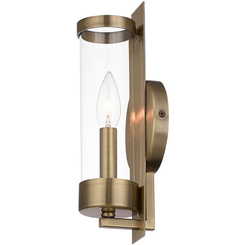 Livex Lighting Castleton 1 ADA Wall Sconce in Antique Brass