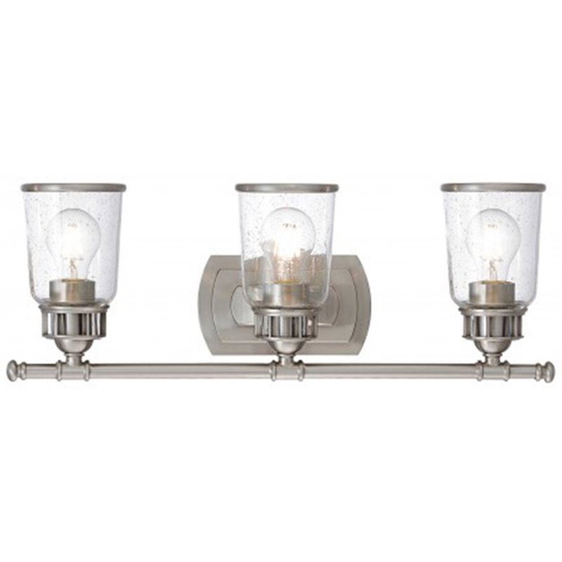 Livex Lighting Lawrenceville 3 Light Bath Vanity Light in Nickel