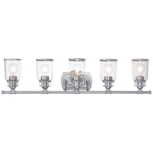 Livex Lighting Lawrenceville 5 Light Bath Vanity Light in Polished Chrome