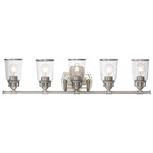 Livex Lighting Lawrenceville 5 Light Bath Vanity Light in Nickel