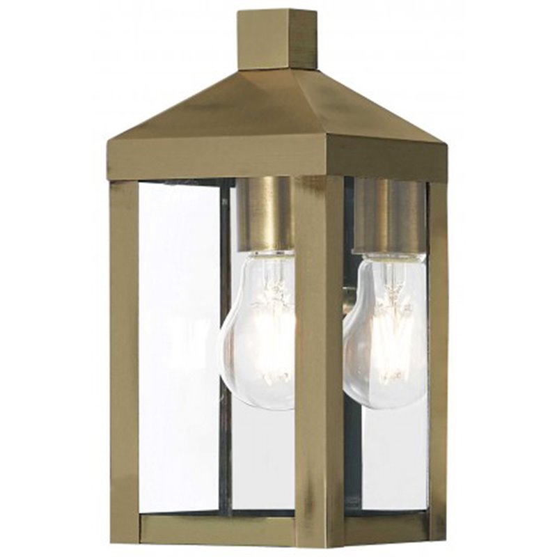 Livex Lighting Nyack Outdoor Wall Lantern in Antique Brass