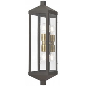 Livex Lighting Nyack 2 Light Outdoor Wall Lantern in Bronze