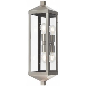 Livex Lighting Nyack 2 Light Outdoor Wall Lantern in Nickel