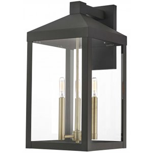 Livex Lighting Nyack 3 Light Outdoor Wall Lantern in Bronze