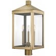 Livex Lighting Nyack 3 Light Outdoor Post Lantern in Antique Brass