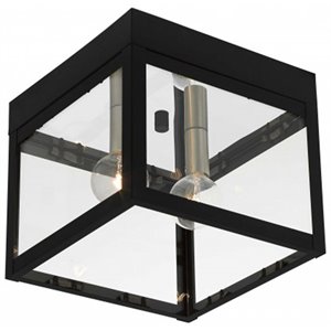 Livex Lighting Nyack 2 Light Outdoor Ceiling Mount in Black