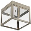 Livex Lighting Nyack 2 Light Outdoor Ceiling Mount in Nickel