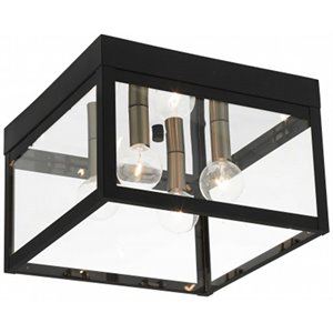Livex Lighting Nyack 4 Light Outdoor Ceiling Mount in Black