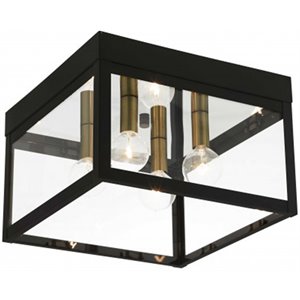 Livex Lighting Nyack 4 Light Outdoor Ceiling Mount in Bronze