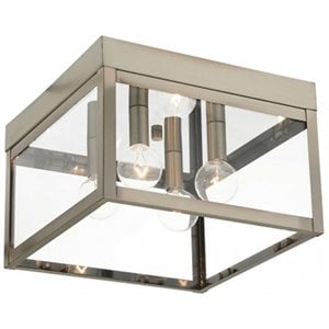 Livex Lighting Nyack 4 Light Outdoor Ceiling Mount in Nickel