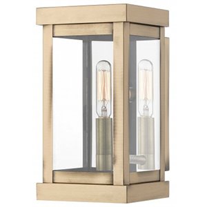Livex Lighting Hopewell Outdoor Wall Lantern in Antique Brass
