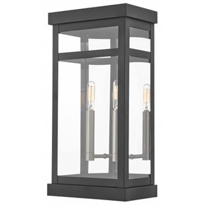 Livex Lighting Hopewell 2 Light Outdoor Wall Lantern in Black