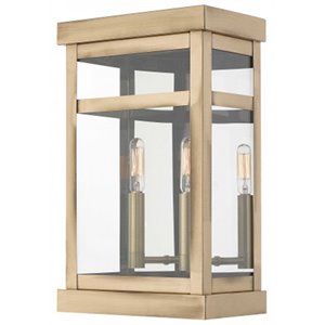 Livex Lighting Hopewell 2 Light Outdoor Wall Lantern in Antique Brass