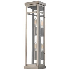Livex Lighting Hopewell 2 Light Outdoor Wall Lantern in Brushed Nickel