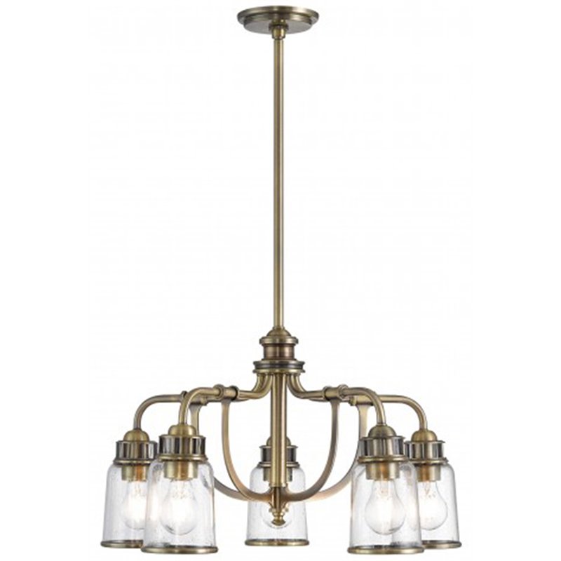 Livex Lighting Lawrenceville 5 Light Dinette Chandelier in Antique Brass
