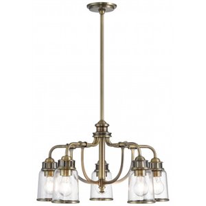 Livex Lighting Lawrenceville 5 Light Dinette Chandelier in Antique Brass