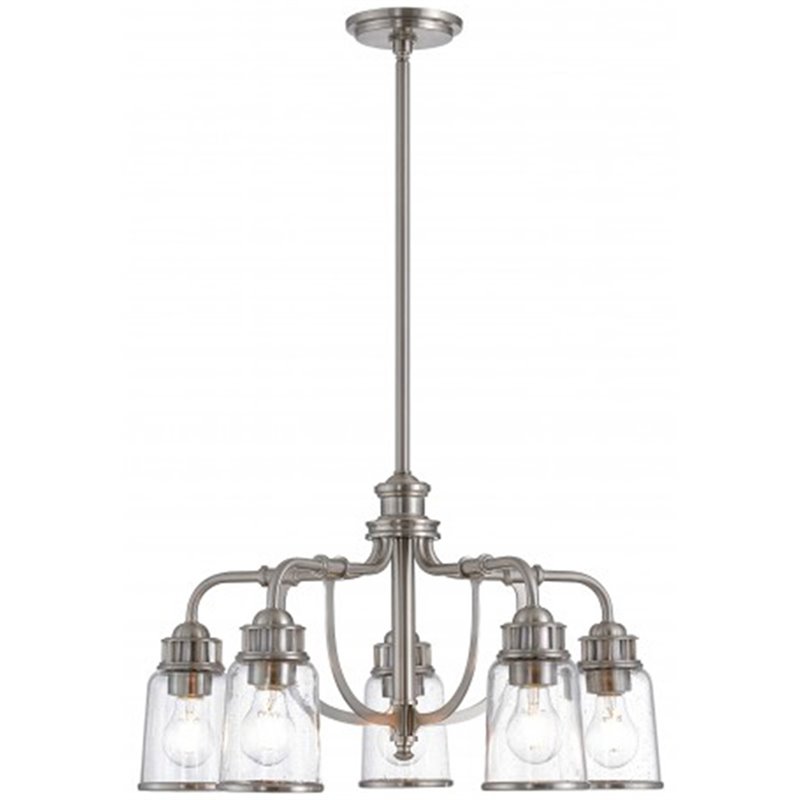 Livex Lighting Lawrenceville 5 Light Dinette Chandelier in Brushed Nickel