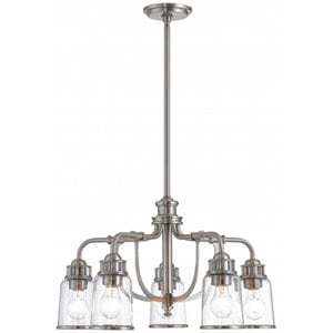 Livex Lighting Lawrenceville 5 Light Dinette Chandelier in Brushed Nickel