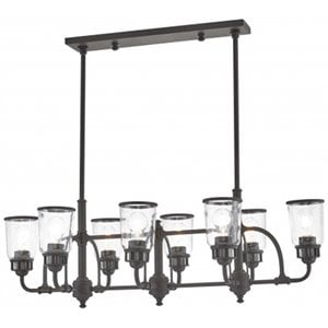 Livex Lighting Lawrenceville 8 Light Linear Chandelier in Bronze
