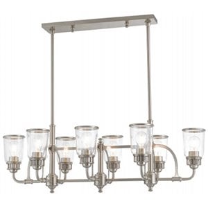 Livex Lighting Lawrenceville 8 Light Linear Chandelier in Brushed Nickel