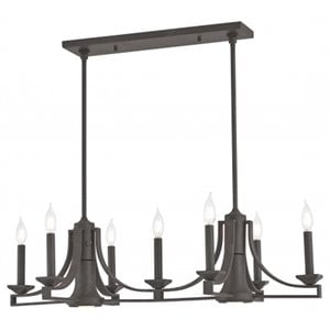 Livex Lighting Trumbull 9 Light Linear Chandelier in Bronze