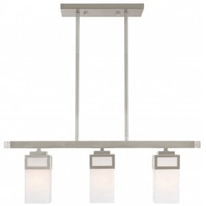Livex Lighting Harding 3 Light Linear Chandelier in Brushed Nickel