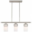 Livex Lighting Harding 3 Light Linear Chandelier in Brushed Nickel