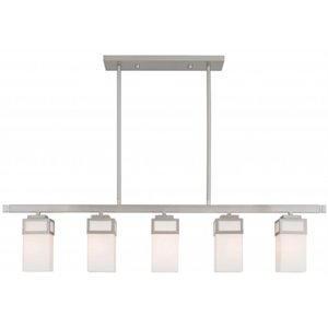Livex Lighting Harding 5 Light Linear Chandelier in Brushed Nickel