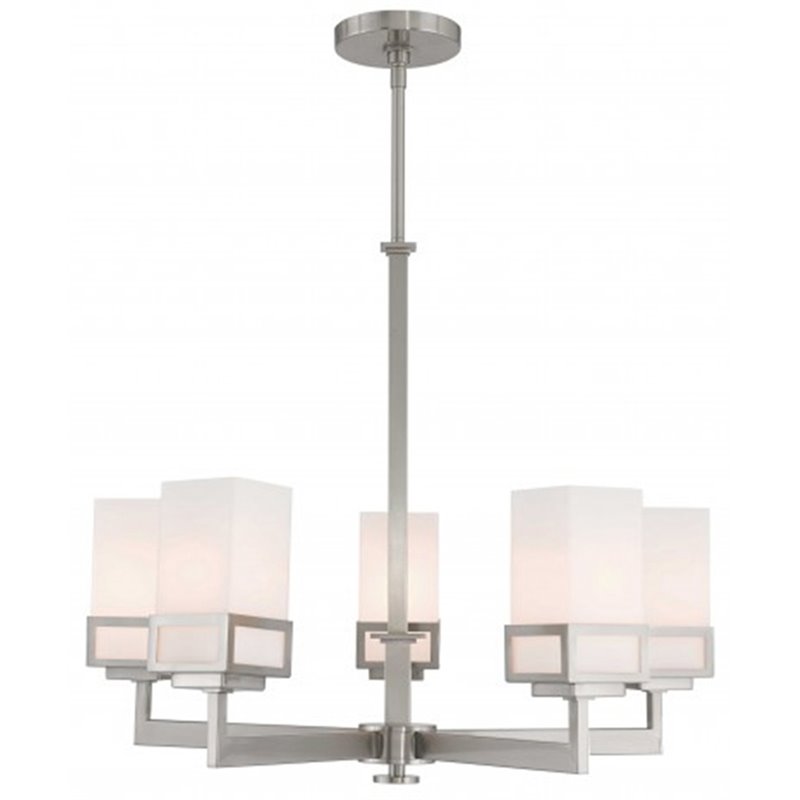 Livex Lighting Harding 5 Light Chandelier in Brushed Nickel