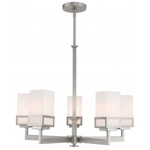 Livex Lighting Harding 5 Light Chandelier in Brushed Nickel