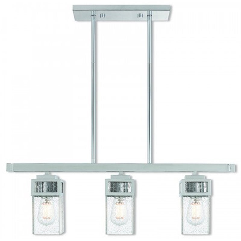 Livex Lighting Harding 3 Light Linear Chandelier in Polished Chrome