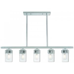 Livex Lighting Harding 5 Light Linear Chandelier in Polished Chrome