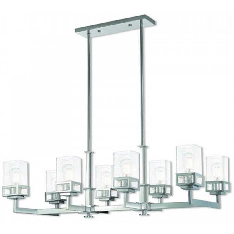 Livex Lighting Harding 8 Light Linear Chandelier in Polished Chrome