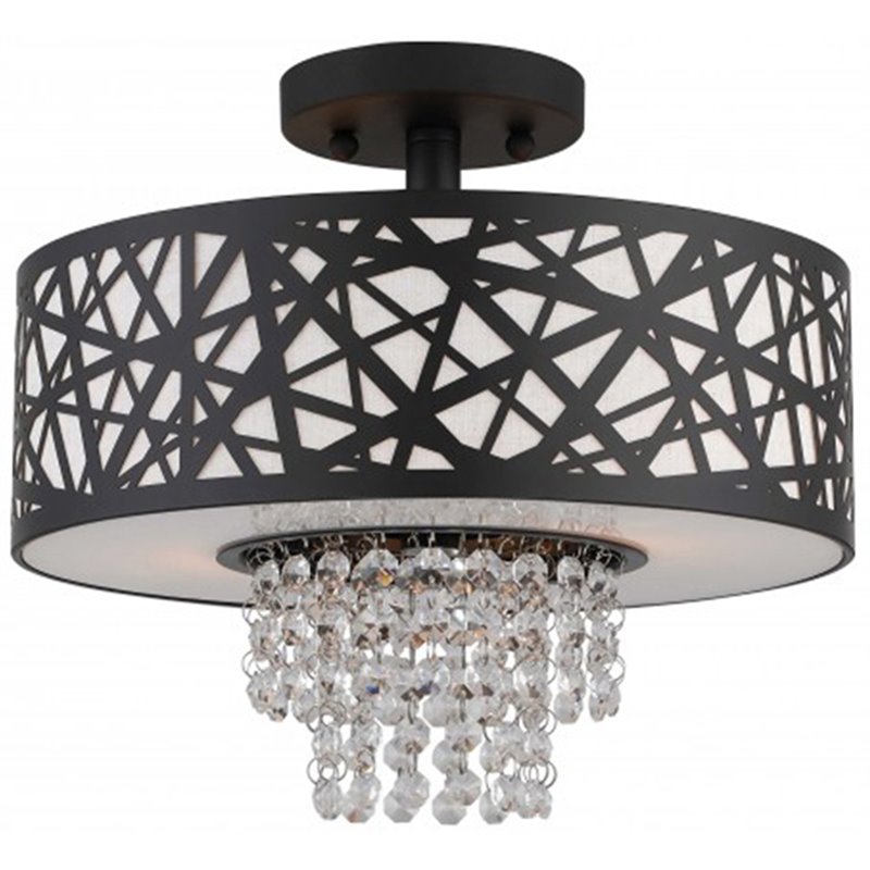 Livex Lighting Allendale 2 Light Semi Flush Mount in Bronze