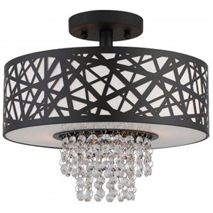 Livex Lighting Allendale 2 Light Semi Flush Mount in Bronze