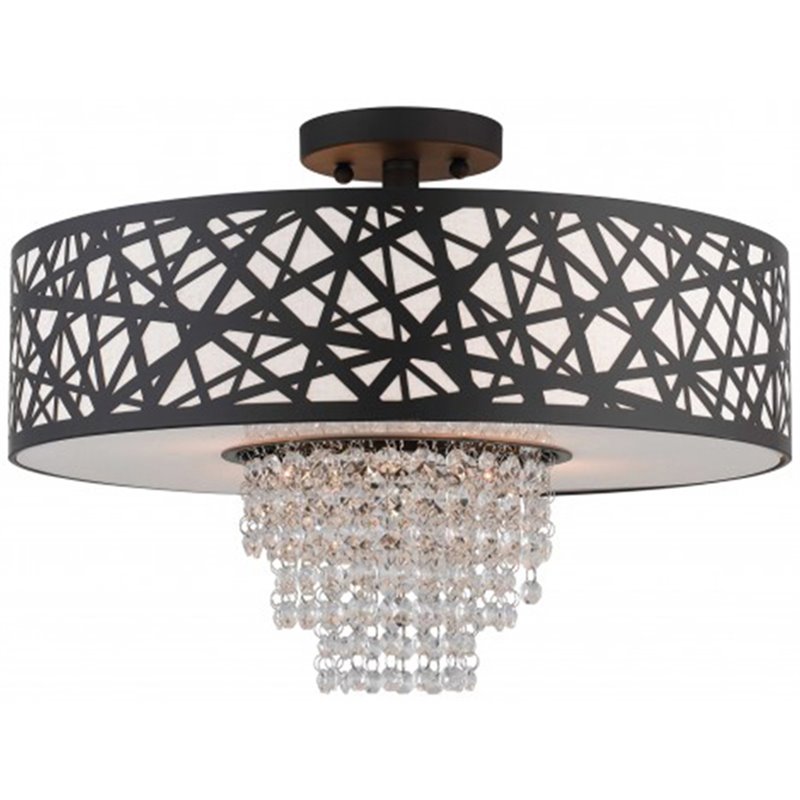 Livex Lighting Allendale 4 Light Semi Flush Mount in Bronze