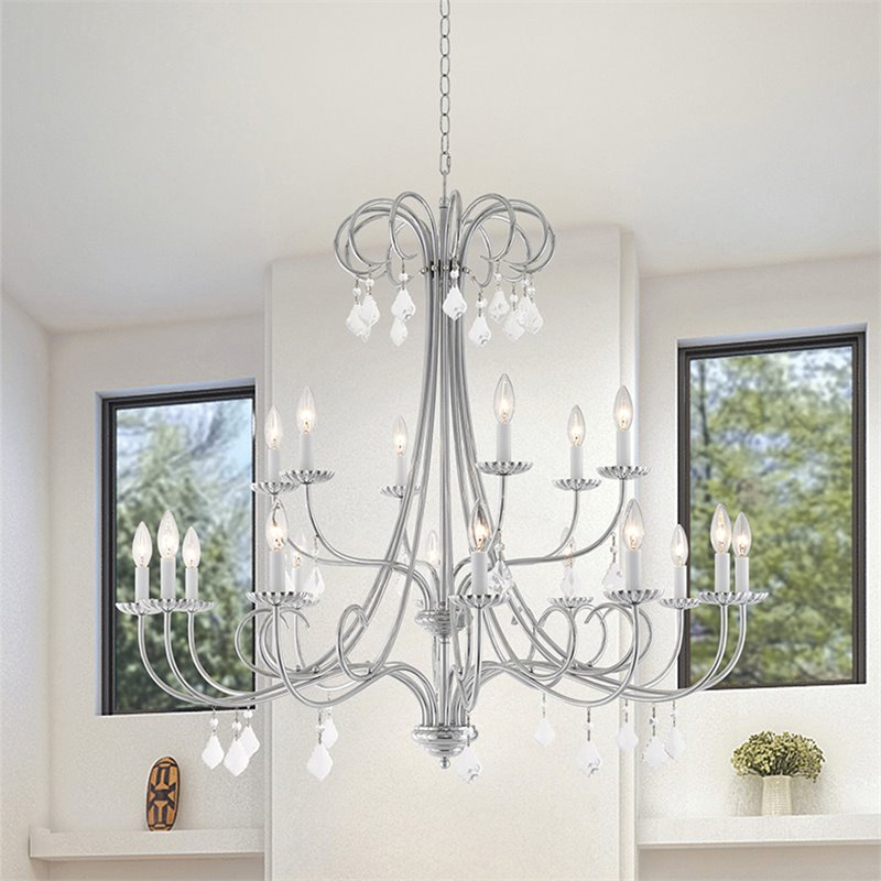 Livex Lighting Daphne 18 Light Foyer Chandelier in Polished Chrome