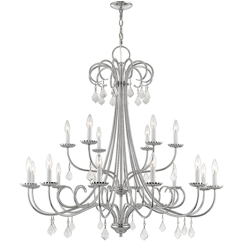 Livex Lighting Daphne 18 Light Foyer Chandelier in Polished Chrome
