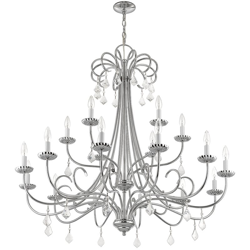 Livex Lighting Daphne 18 Light Foyer Chandelier in Polished Chrome
